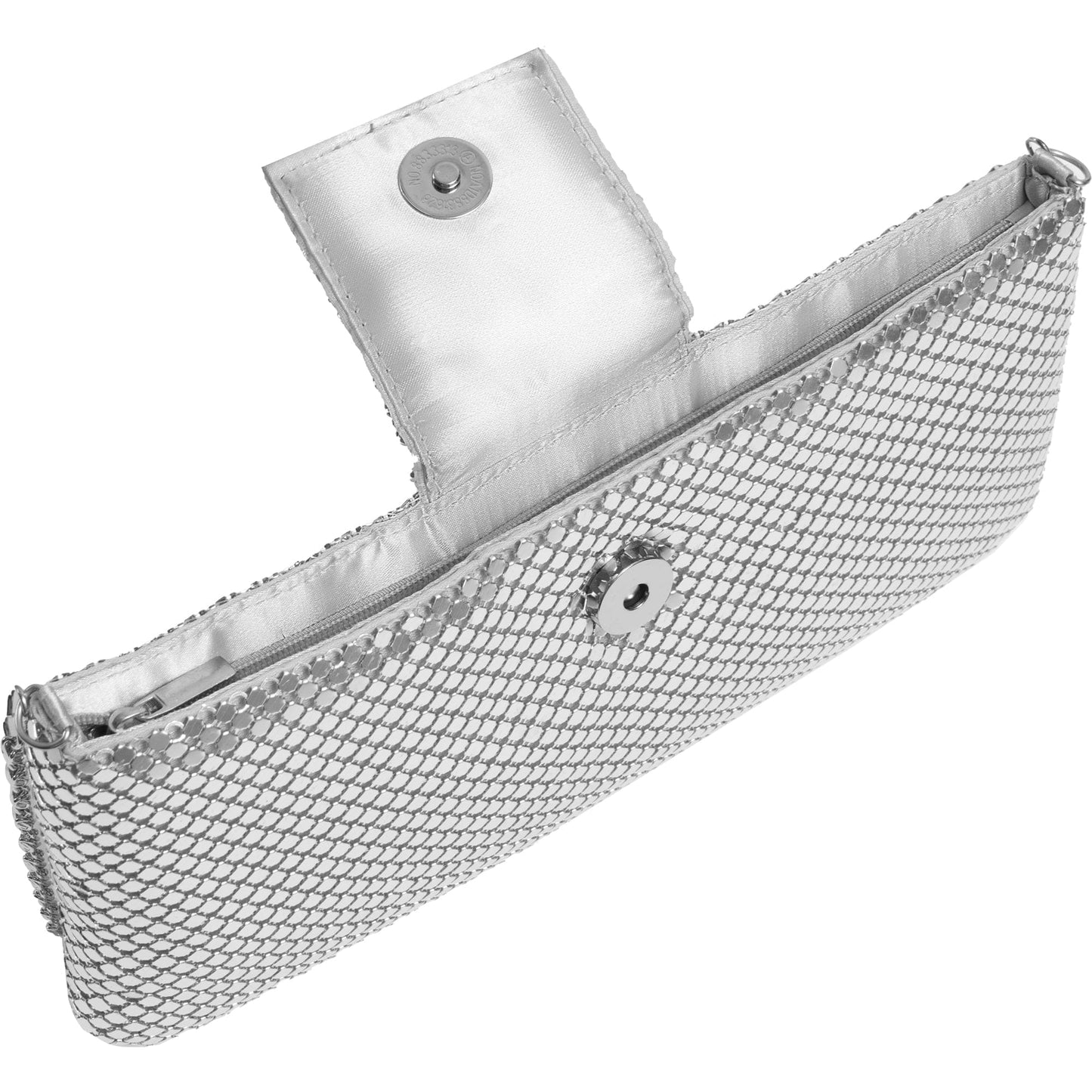 Metal Mesh Flap Pearl Bag