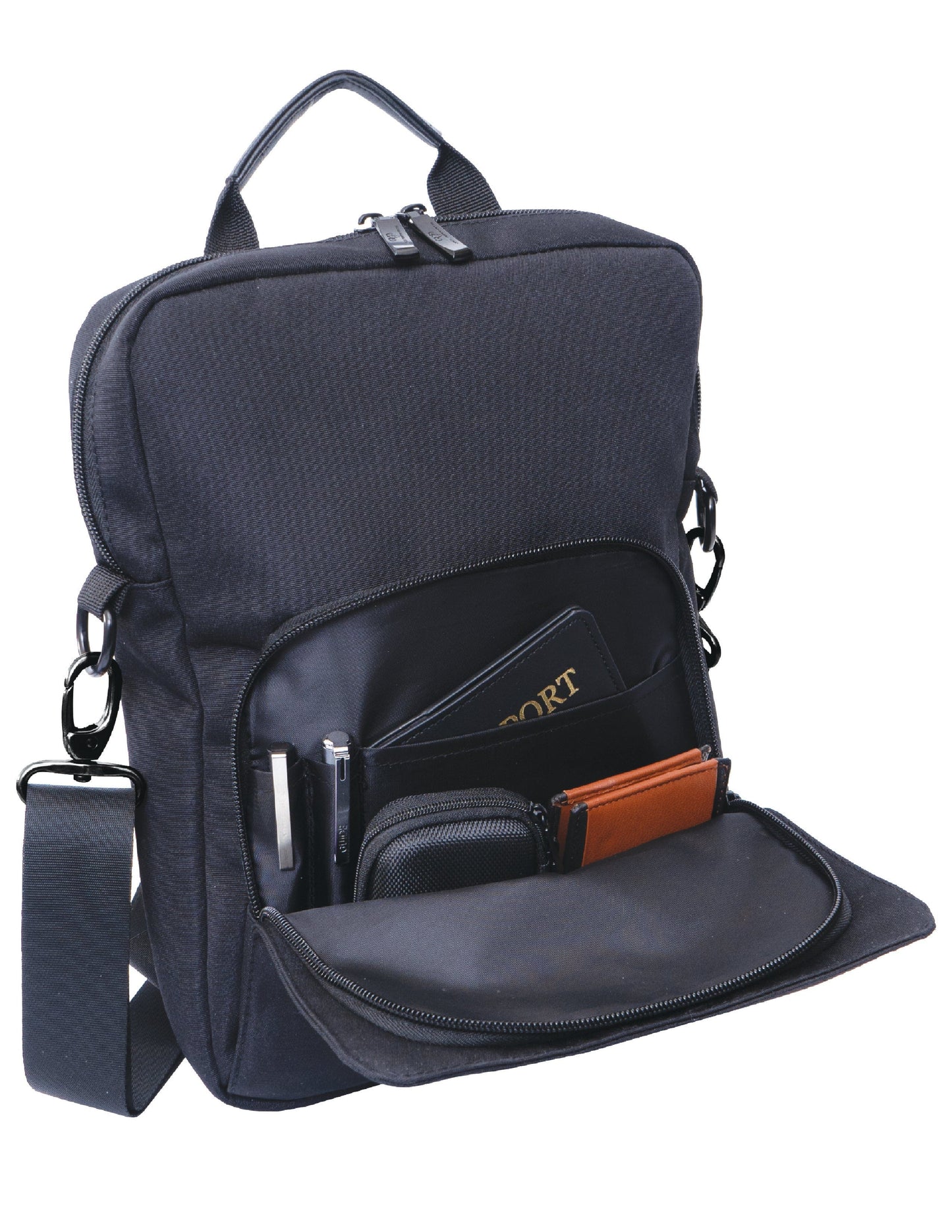 Jack Abrahams The Messenger 12-In Twill Messenger Bag with Tablet Sleeve