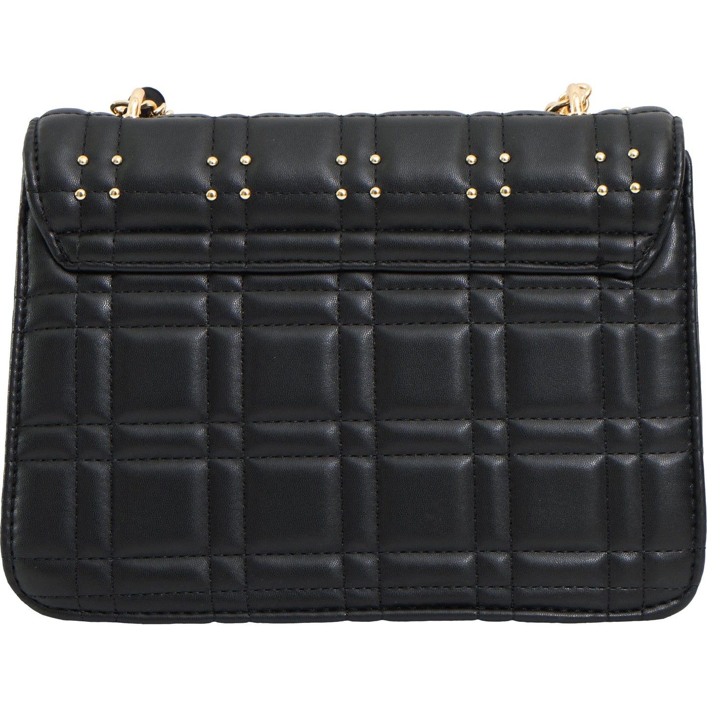 Ellen Tracy Studded Smooth Square Quilted Flap Crossbody