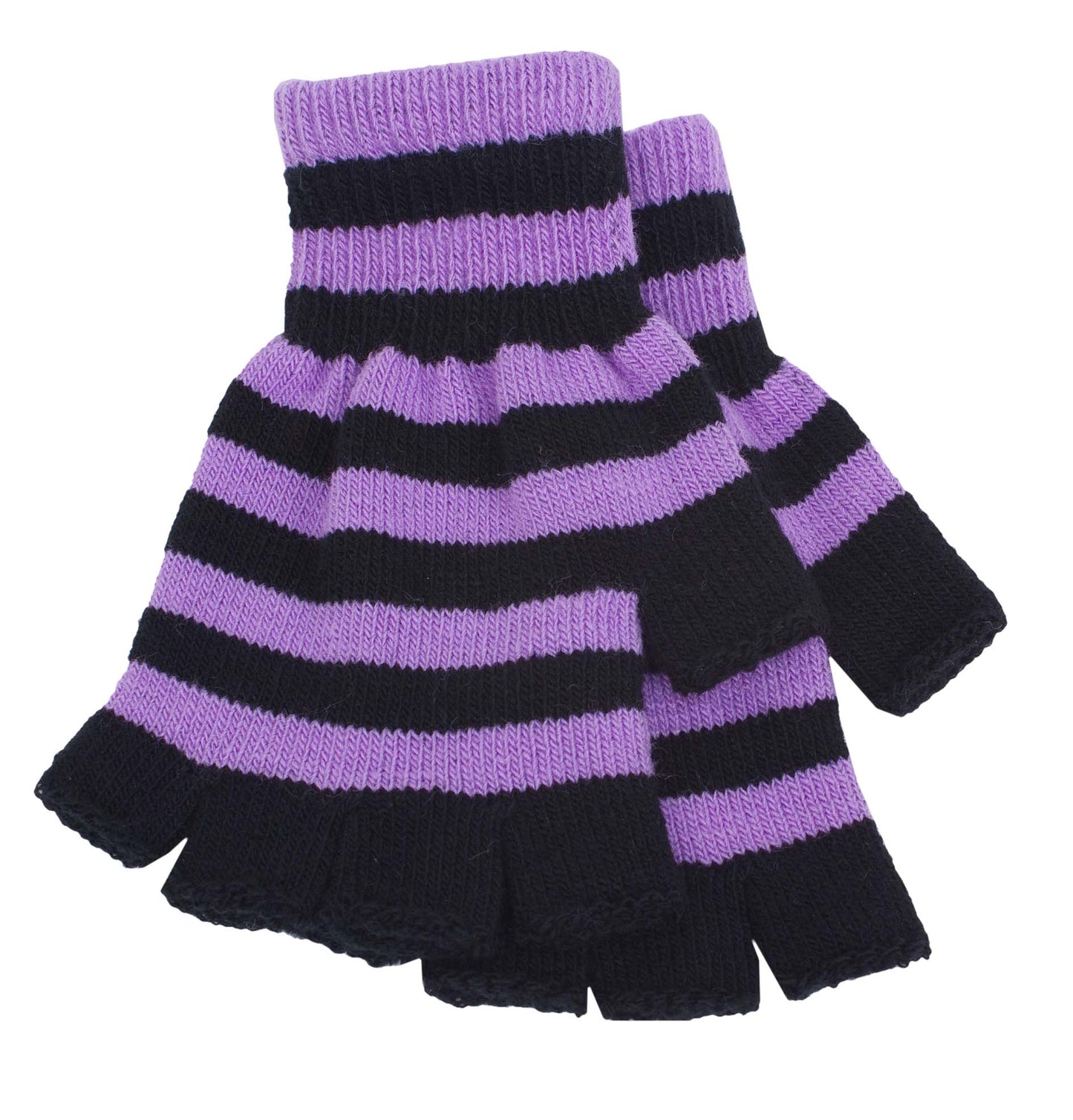 Magid Striped Fingerless Gloves