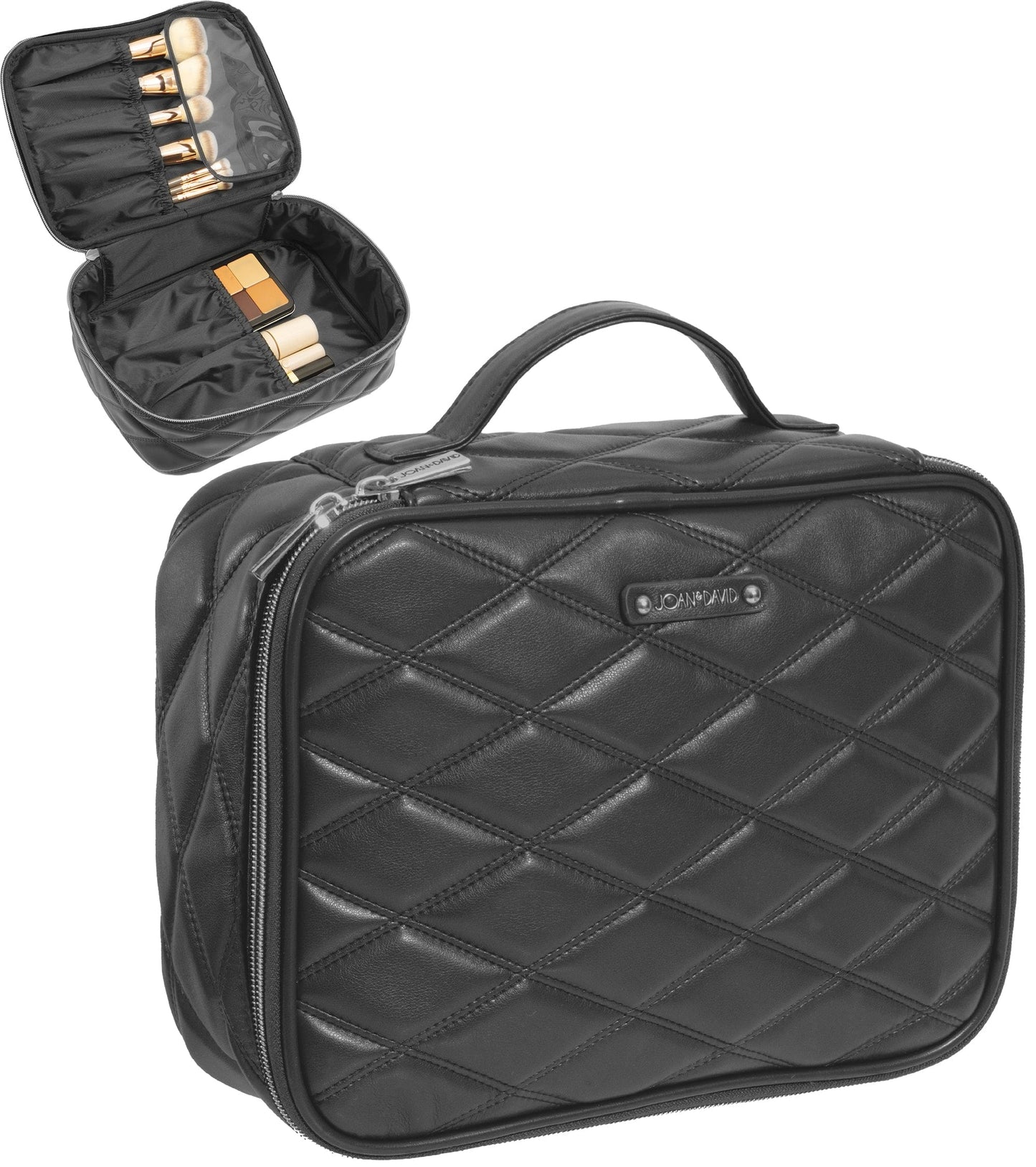 Joan & David The Double Diamond Quilted Top Handle Toiletry Case