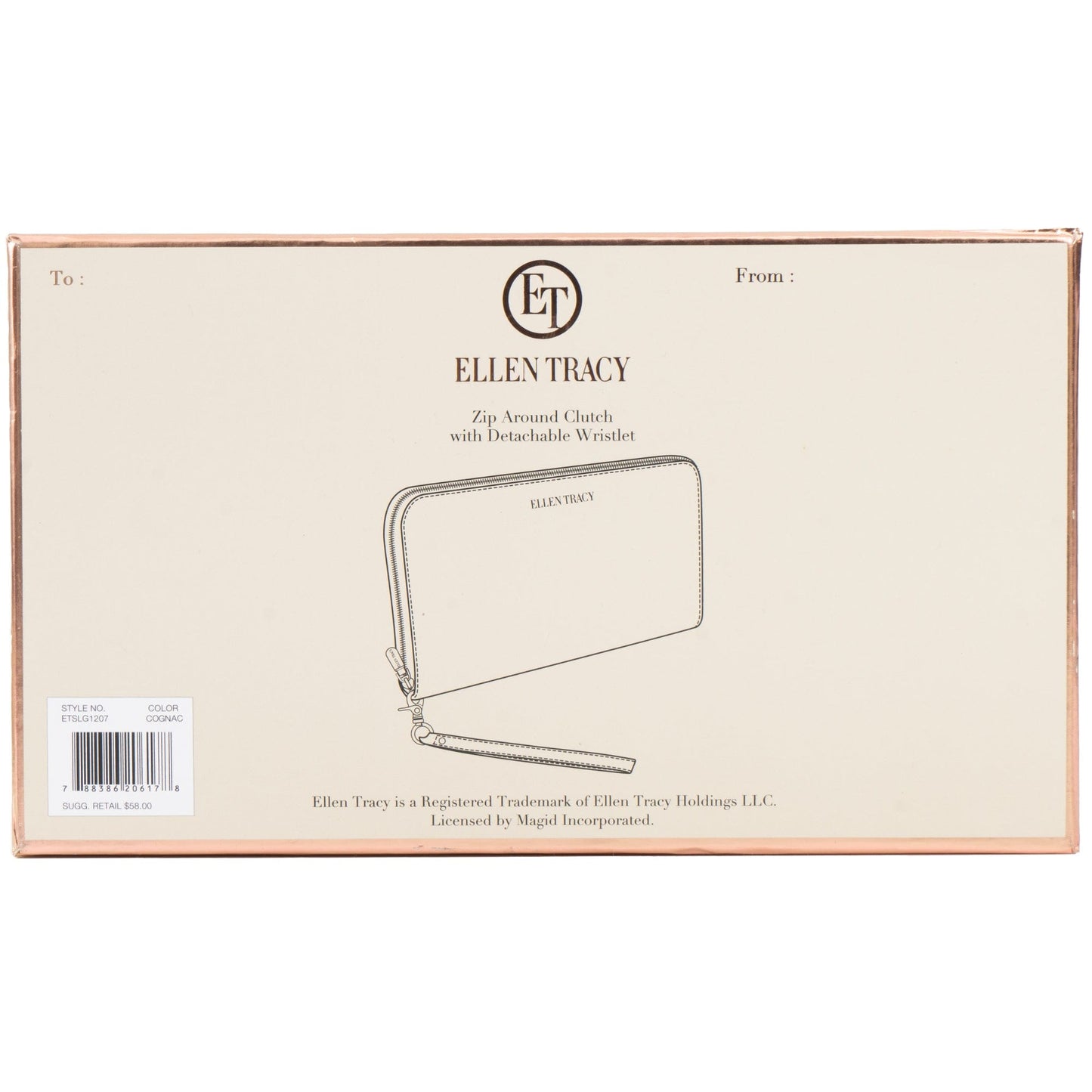 Ellen Tracy Pebble Grain Zip Around Boxed Giftable Wallet