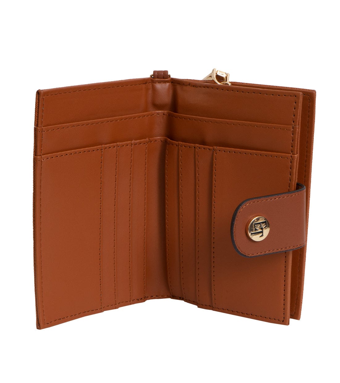 Ellen Tracy Double Compartment Saffiano Zip Around Indexer Wallet