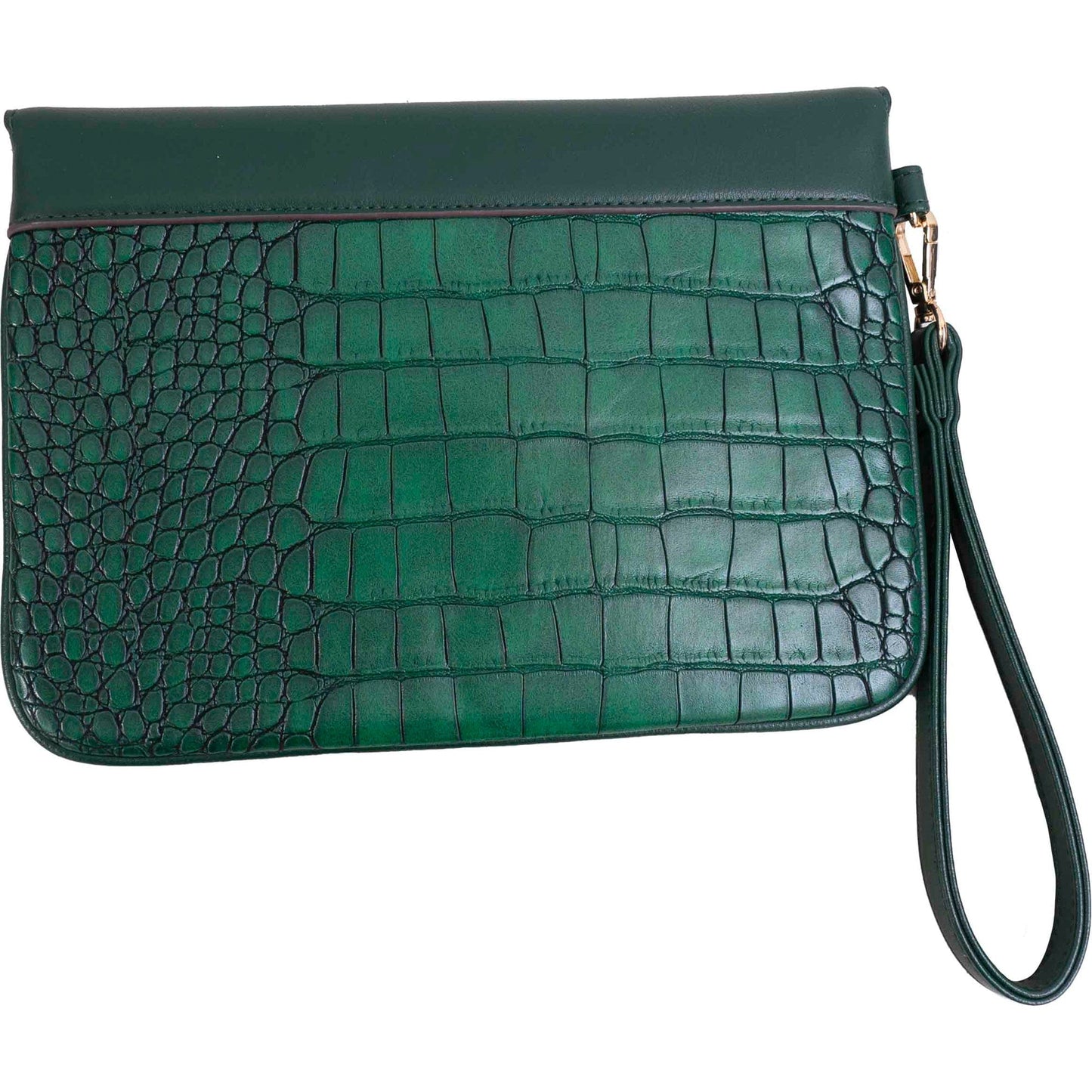 Ellen Tracy Croco Smooth Flap Wristlet
