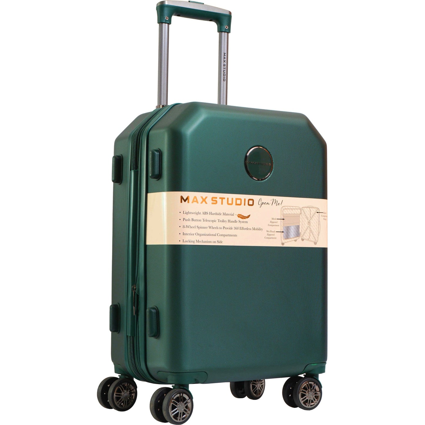 Max Studio ABS Hard Sided 3-Piece The Hexagon Luggage Set