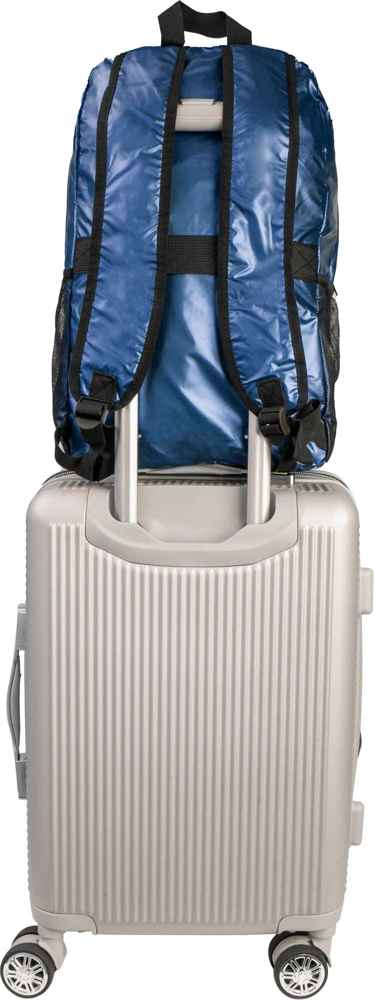 Boarding Pass Recycled Metallic Foldable & Packable Pouch Multi Compartment Backpack