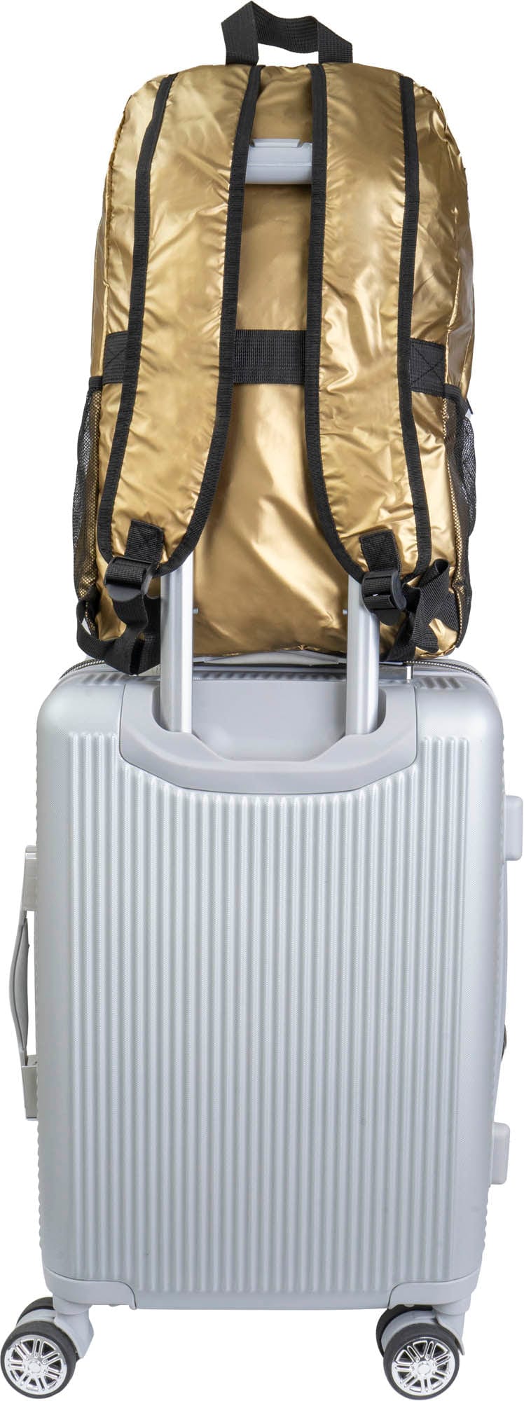 Boarding Pass Recycled Metallic Foldable & Packable Pouch Backpack