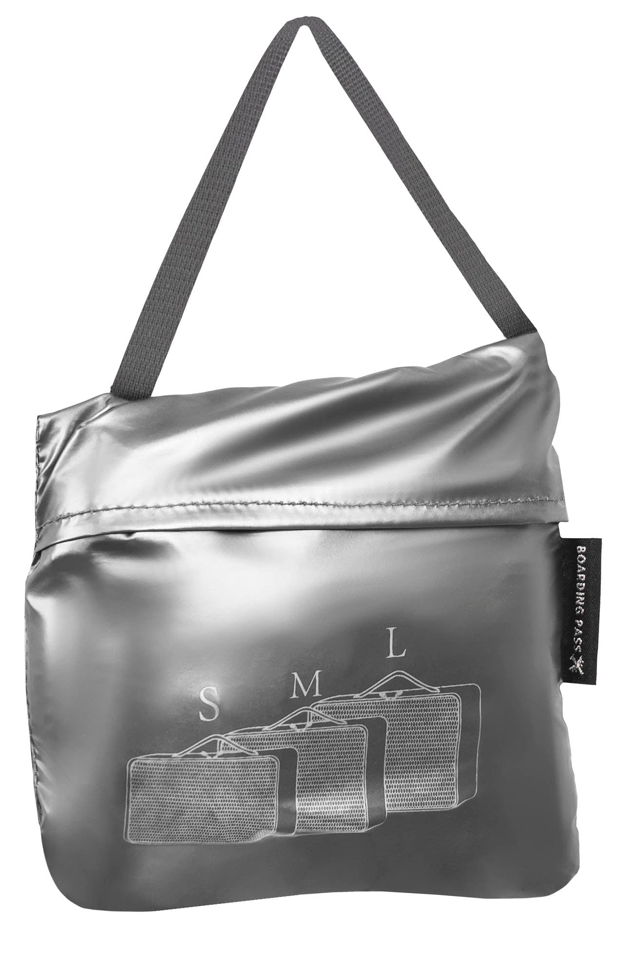 Boarding Pass Recycled Metallic Foldable & Packable Pouch Packing Cubes Set