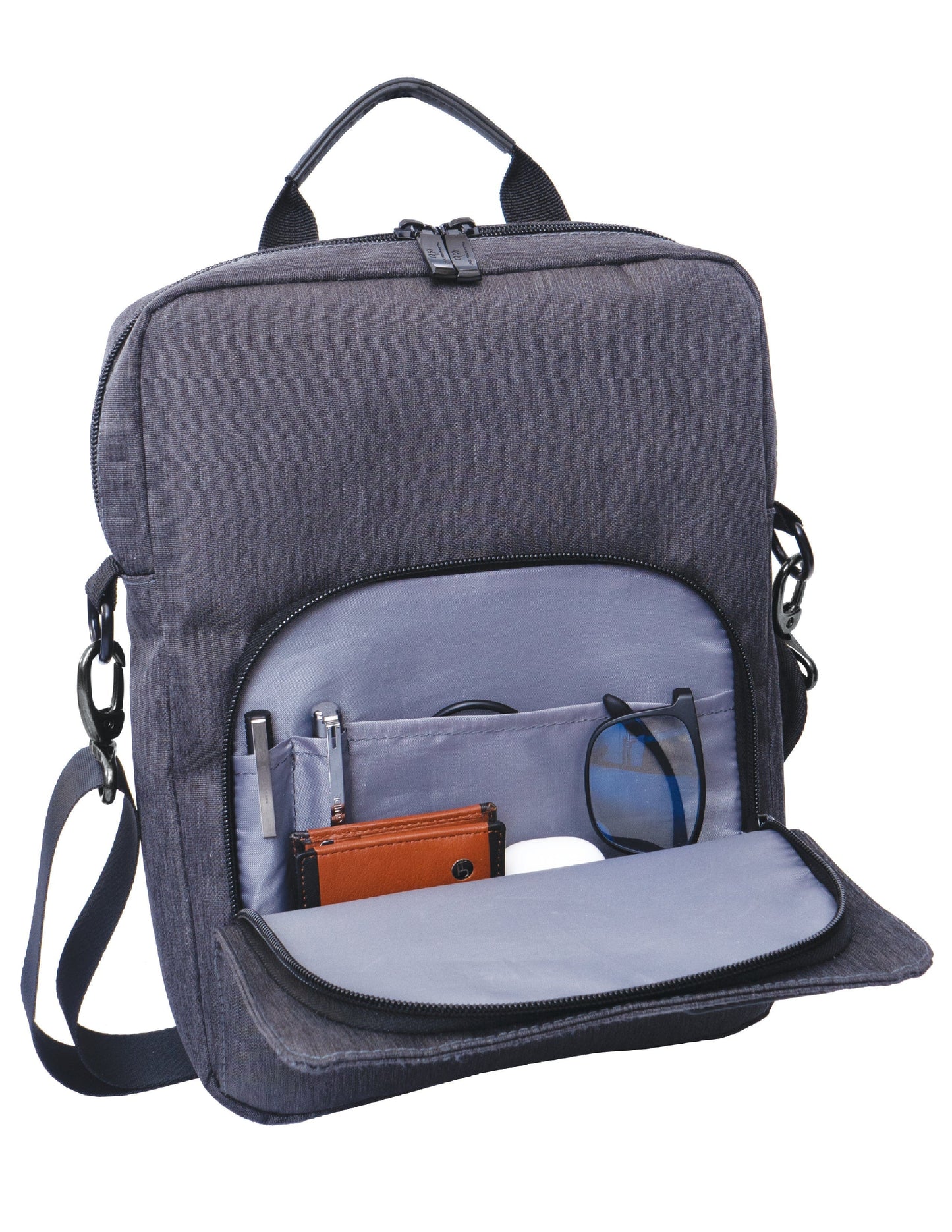 Jack Abrahams The Messenger 12-In Twill Messenger Bag with Tablet Sleeve