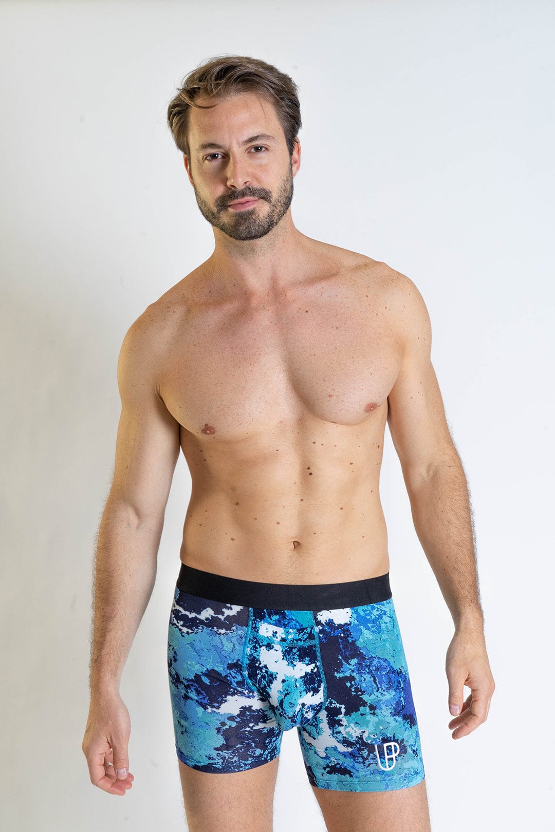 Veil Camo x UP Boxers Aqueous Blue Camo Print Modal Boxer Brief