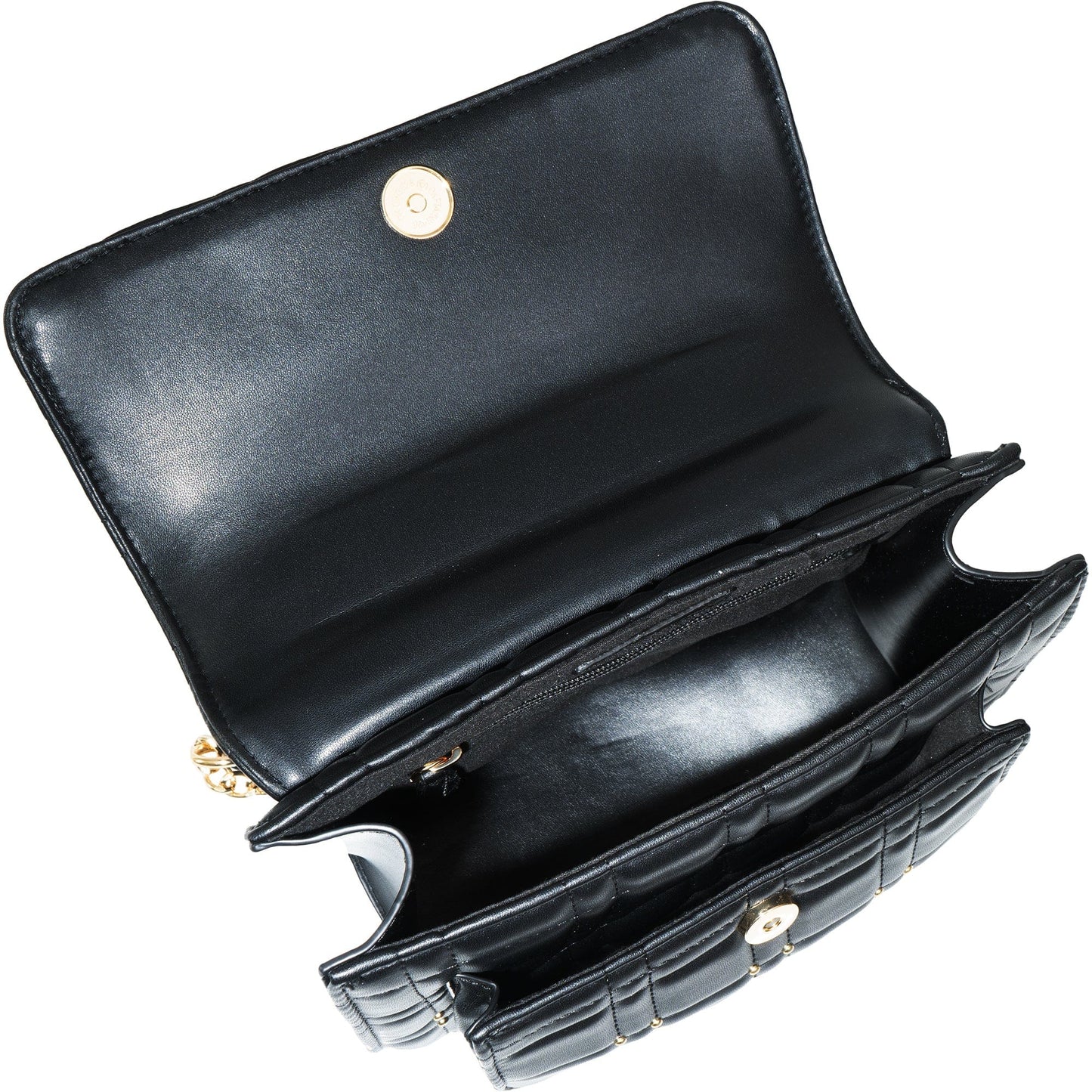 Ellen Tracy Studded Smooth Square Quilted Flap Crossbody