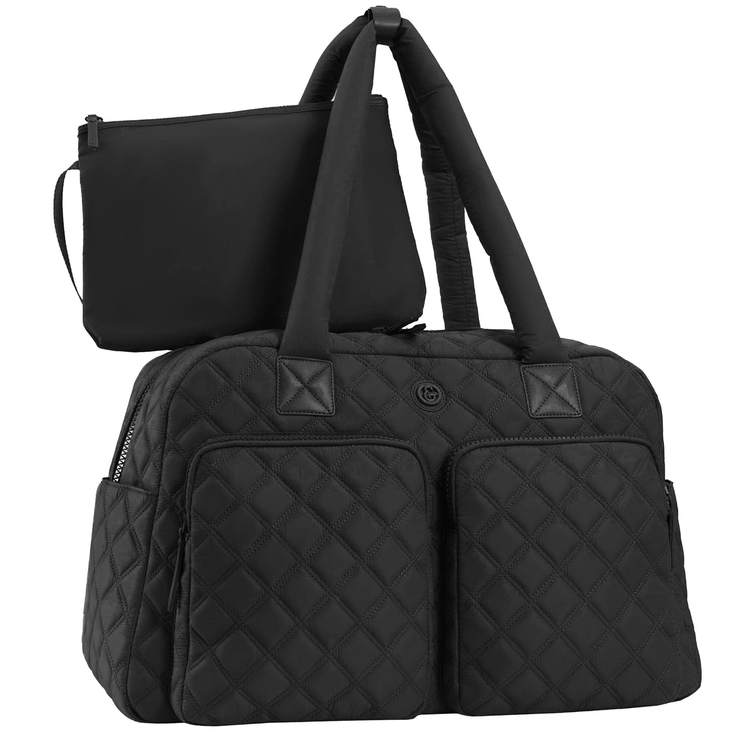 Joan & David Two Pocket Diamond Quilted 22 in. Duffel Bag