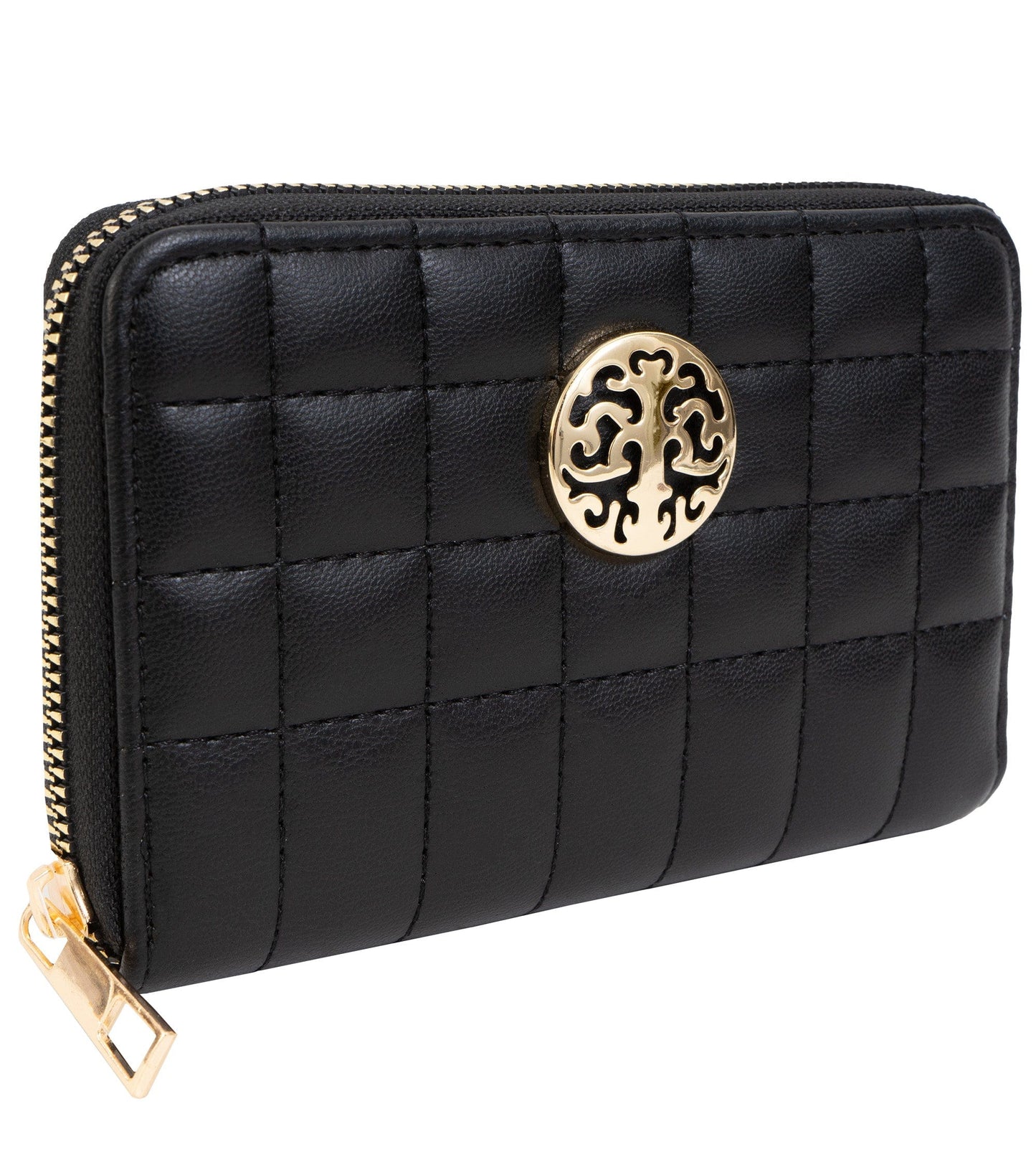 Rebecca & Rifka Smooth Boxed Quilt Medallion Zip Indexer Wallet