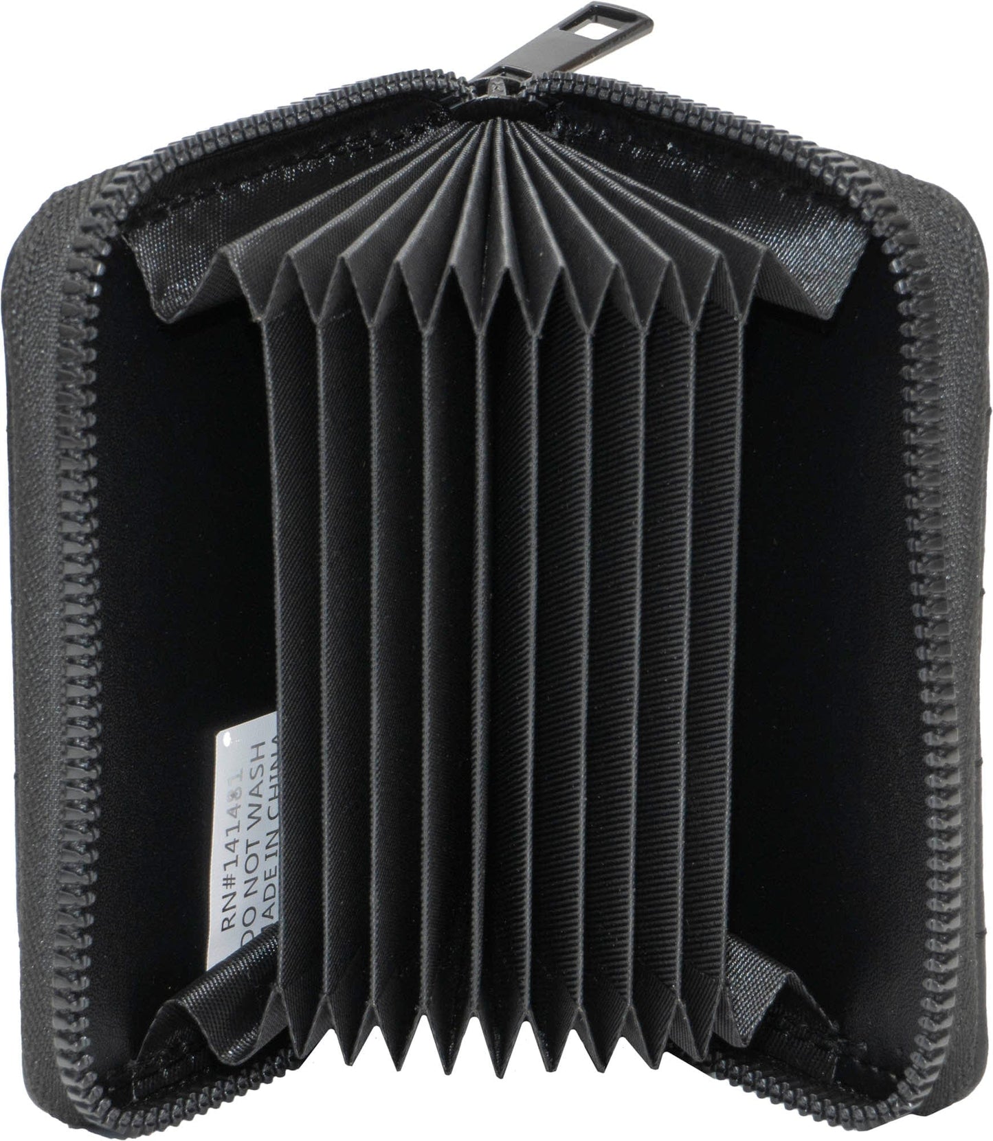 Rebecca & Rifka Smooth Basket Weave Quilt Medallion Zip Accordian Wallet