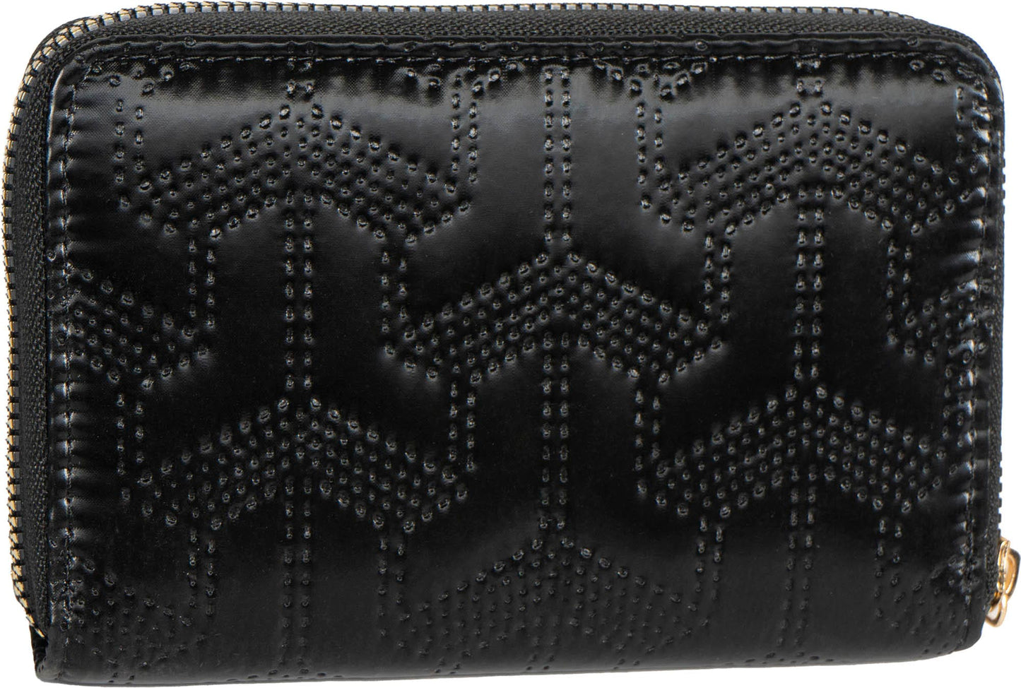 Rebecca & Rifka Patent Geometric Quilt Medallion Zip Indexer Wallet