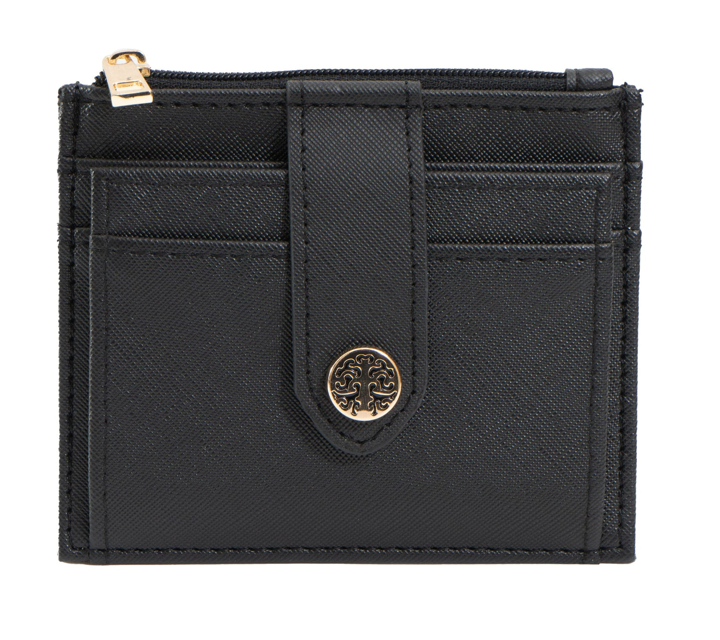 Rebecca & Rifka Saffiano Emblem Snap ID Card Holder