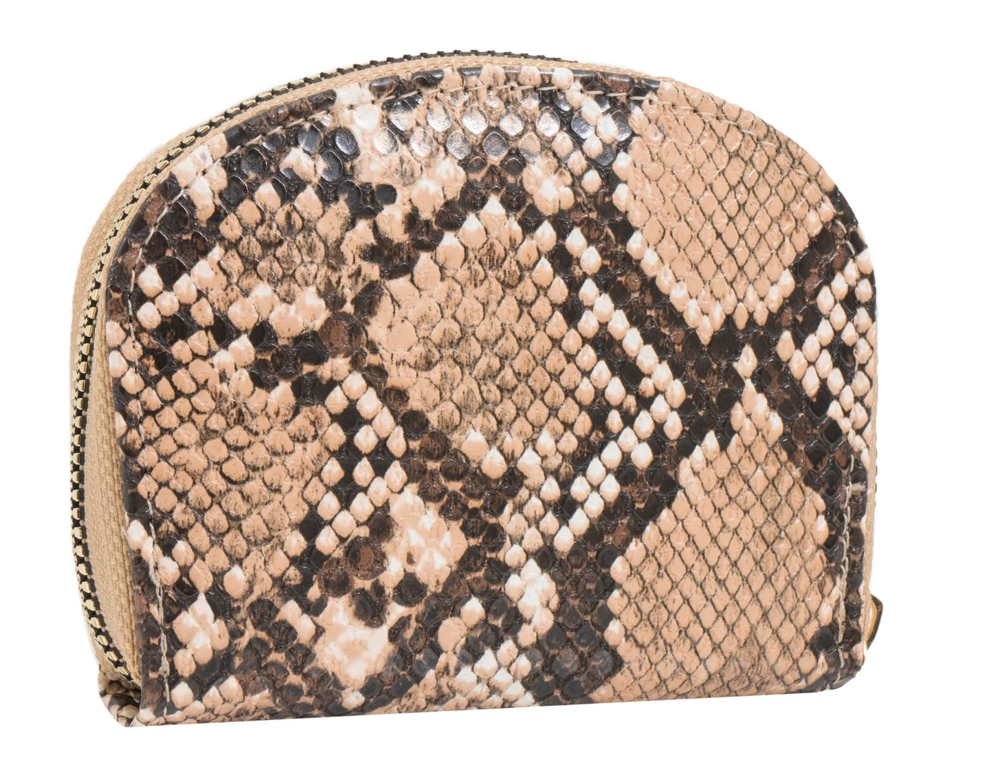Rebecca & Rifka Round Python Snake Print Accordion Wallet